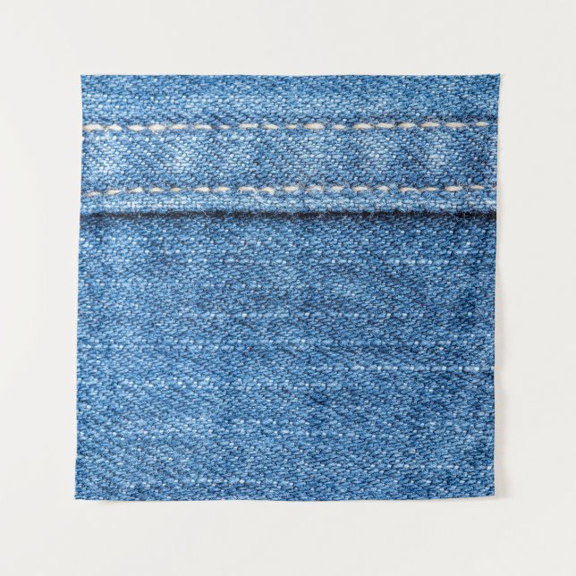 Tenture Dénim Bleu : Jeans Classique Texture. (Devant)