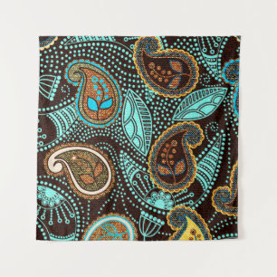 Tenture Denim Paisley : Motif de texture de Jeans sans cou