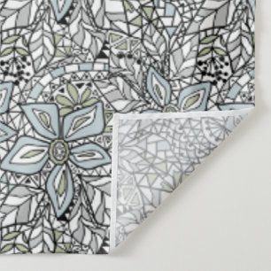 Tenture Dentelle de filet motif floral blanc rose noir