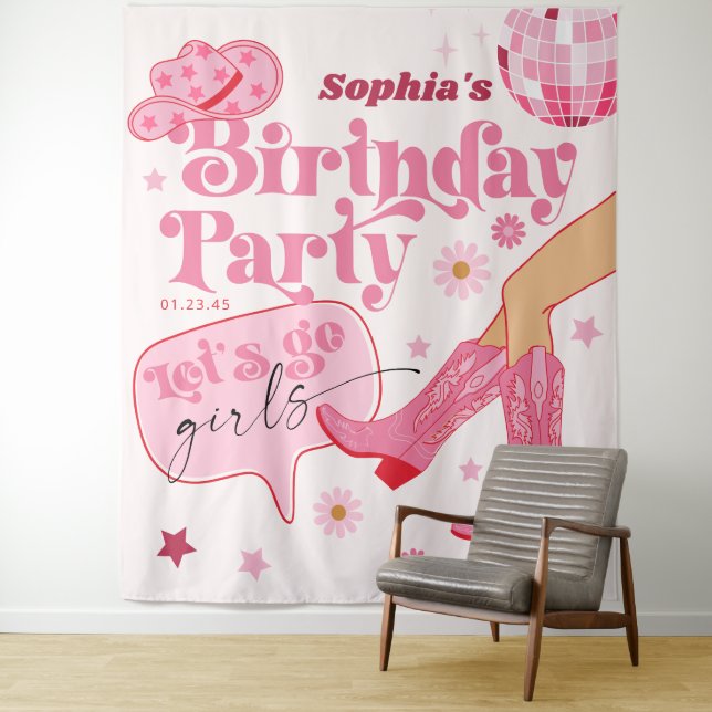 Tenture Dernier Rodéo Disco Bachelorette (En situation)