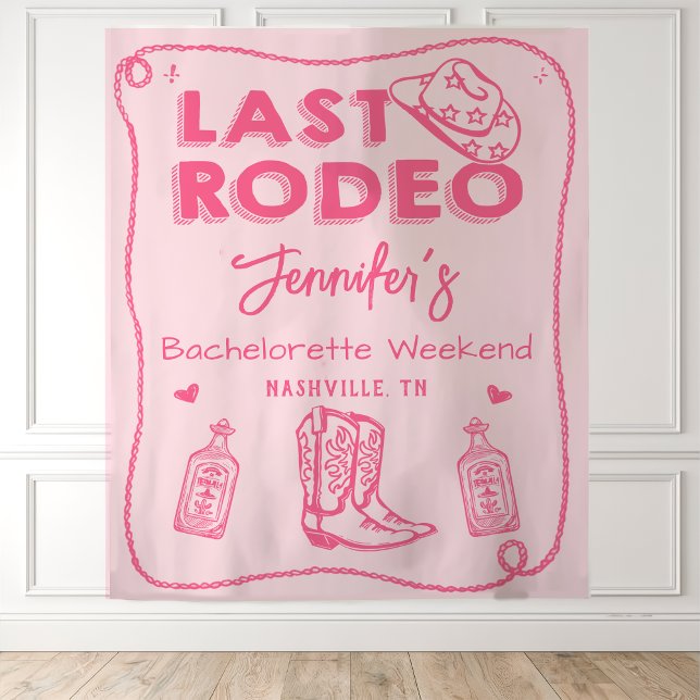 Tenture Dernier Rodéo Rose Cowgirl Weekend (Créateur téléchargé)