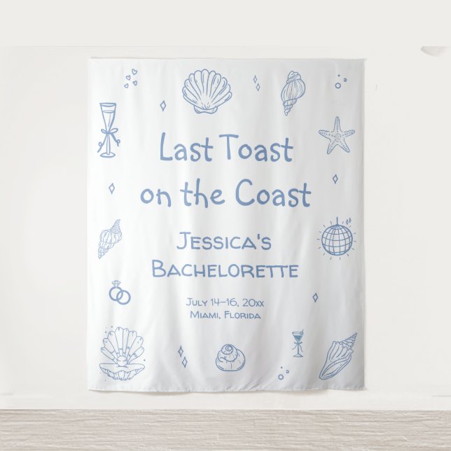 Tenture Dernier toast sur la Côte Bachelorette Party (Devant)