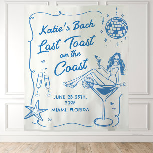 Tenture Dernier Toast Sur La Côte Plage Bachelorette Bleue