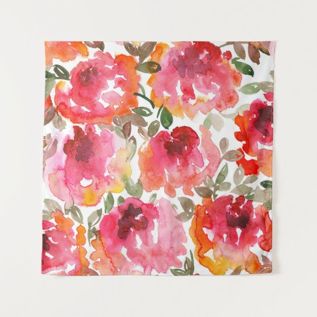 Tenture Des roses rouges en habit, des motifs sans soudure (Devant)