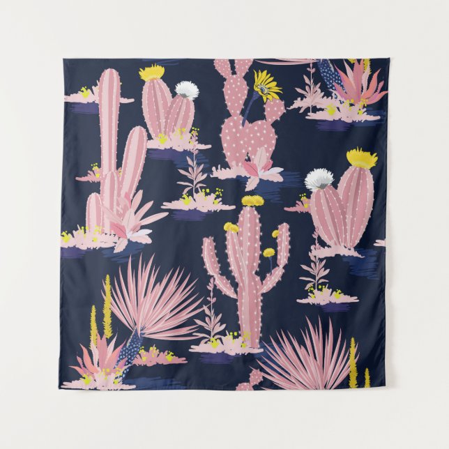 Tenture Desert Chic : Pastel Cactus Bloom (Devant)