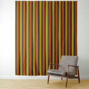 Tenture Design bandes verticales jaunes et orange foncé