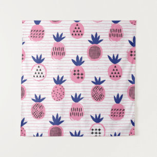 Tenture Design enfant ananas, motif vintage.