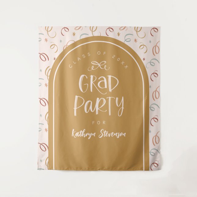 Tenture Dessin à la main Whimsical Confetti Grad Party Con (Devant)