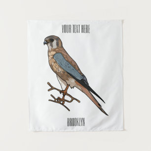 Tenture dessin animé d'oiseau-kestrel américain