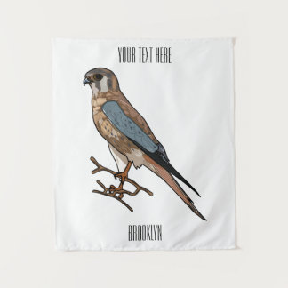 Tenture dessin animé d'oiseau-kestrel américain