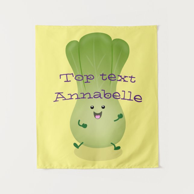 Tenture dessin animé mignon de bok choy (Devant)