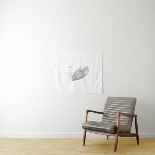 Tenture Dessin artistique au crayon à main noir et blanc