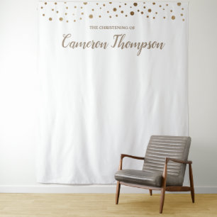 Tenture Dessin de Christening Confetti Gold personnalisé