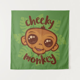 Tenture Dessin de primate de singe mignon