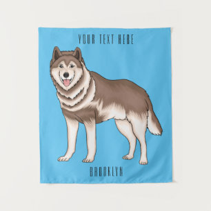 Tenture dessin humoristique sibérien husky