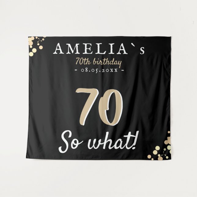Tenture Dessin noir de la fête du 70e anniversaire (Devant (Horizontal))