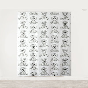 Tenture Dessin simple de contour de chien dalmate rembourr