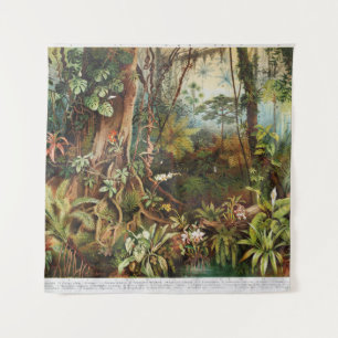 Tenture Dessin vintage des plantes forestiers tropicaux
