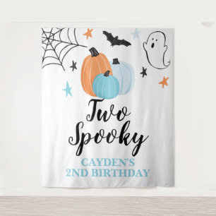 Tenture Deux Éffrayants Halloween 2e anniversaire Citrouil