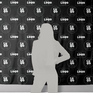 Tenture Deux Logo Noir Step + Repeat Fond pour Photomaton