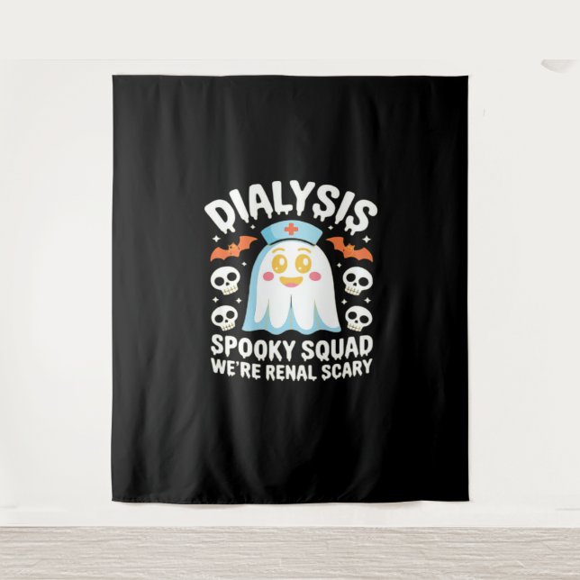 Tenture Dialyse Néphrologie Infirmière Cute Halloween Éffr (Devant)