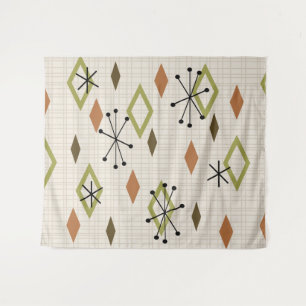 Tenture Diamants modernes du milieu du siècle Nature Tons 