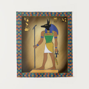 Tenture Dieu égyptien Anubis Mur suspendu