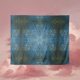 Tenture Digital Mandala bleu et jaune