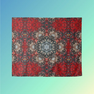 Tenture Digital Mandala rouge et blanc