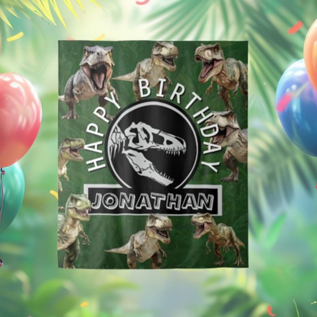 Tenture Dino-Mite Anniversaire (Create unforgettable memories with vibrant designs that bring the prehistoric fun to life.)