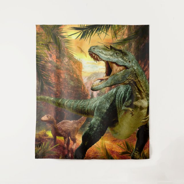 Tenture Dinosaur Boys Anniversaire TRex | Fond photo (Devant)