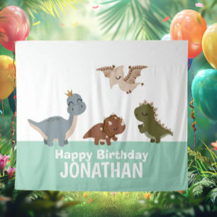 Tenture Dinosaure Boho vert