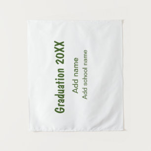 Tenture Diplômé 20XX ajouter année nom école vert moderne 