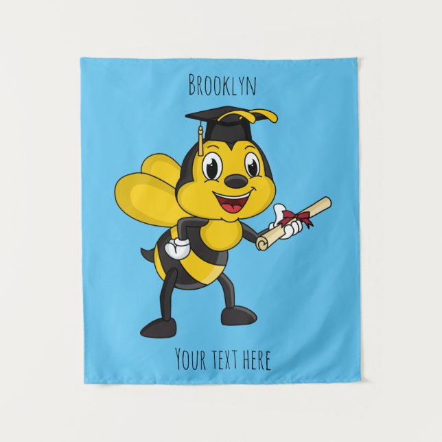 Tenture Diplômé de l'école des abeilles de dessin animé he (Devant)