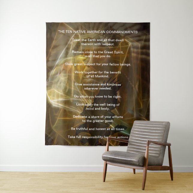 Tenture Dix commandements amérindiens (En situation)
