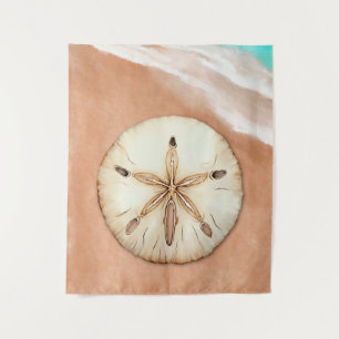 Tenture Dollar de sable d'aquarelle sur la plage