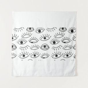 Tenture Doodle eye, motif sans soudure.