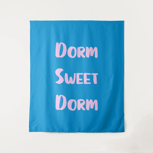 Tenture Dorme mignonne Dorme douce en bleu et rose (Devant)