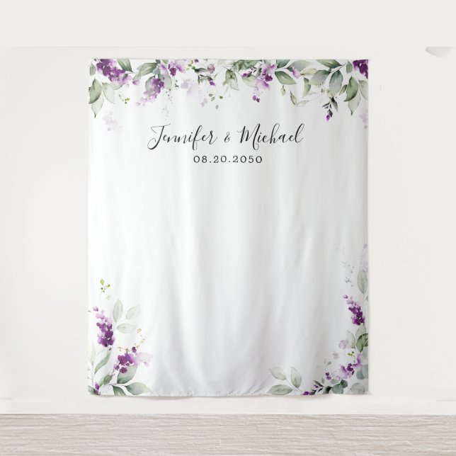Tenture Dorsures Mariage de lavande de verdure pourpre (Devant)
