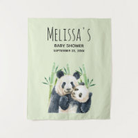 Douce Oursons Pandas Câlinant Lavis Bébé Shower