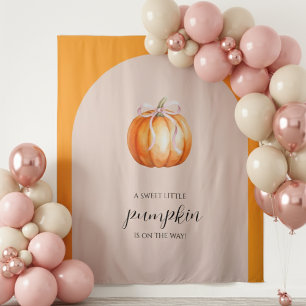 Tenture Douce petite fille citrouille Shower de bébé