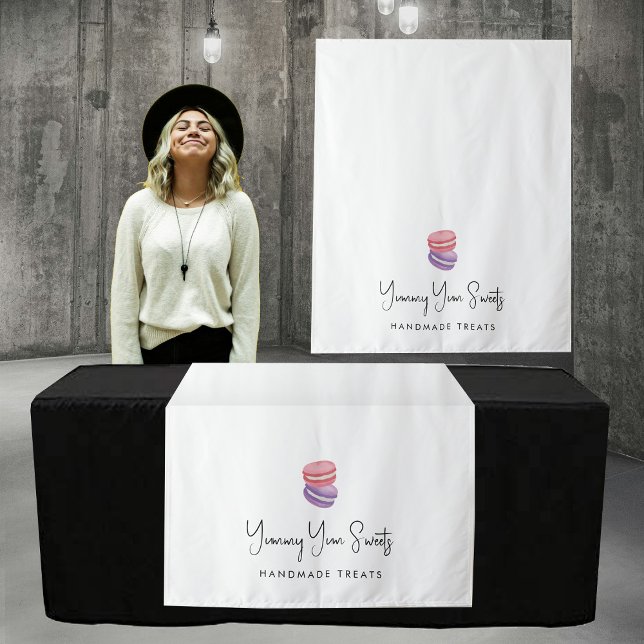 Tenture Doudures de bannière de coureur de table d'affaire (Custom Modern Business Table Runner Banner Macaron Tapestry)