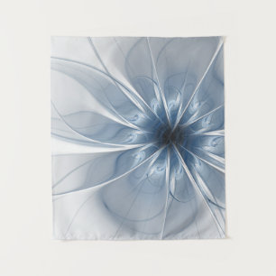 Tenture Doux et tendreté bleu fleur imaginaire fractal cu