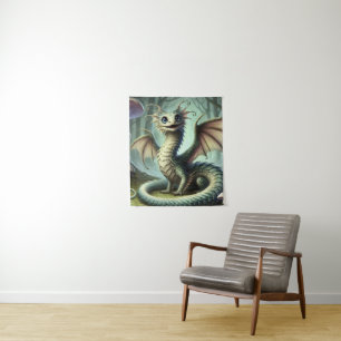 Tenture Dragon Jabberwocky Cute Imaginaire Créature Art