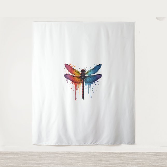 Tenture Dragonfly cool sur la libellule peinte en couleur (Devant)