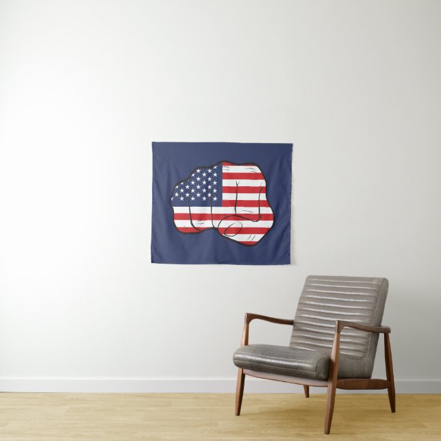 Tenture Drapeau américain (En situation (horizontale))