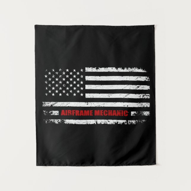 Tenture Drapeau américain de la cellule mécanique de l'avi (Devant)
