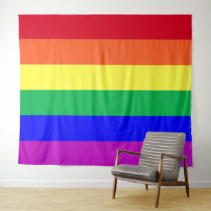 Tenture Drapeau arc-en-ciel LGBT Défilé Gay Pride Décorati