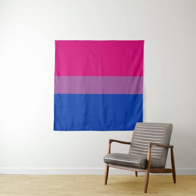 Tenture Drapeau bisexuel 57 x 57 (En situation (horizontale))