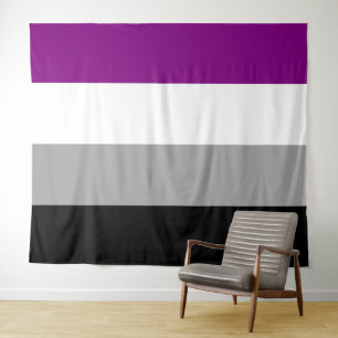 Tenture Drapeau de la fierté asexuée horizontal